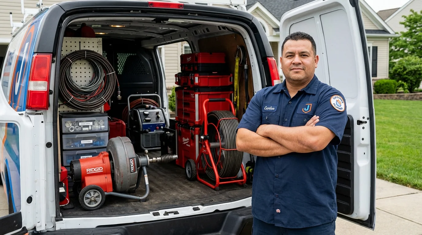 Professional drain cleaning equipment and Johns Plumbing LLC plumber in Rio Hondo