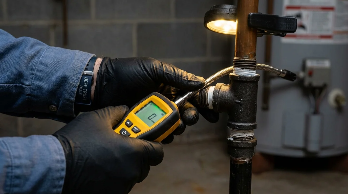 Gas leak detection with electronic sniffer by Johns Plumbing LLC in Rio Hondo
