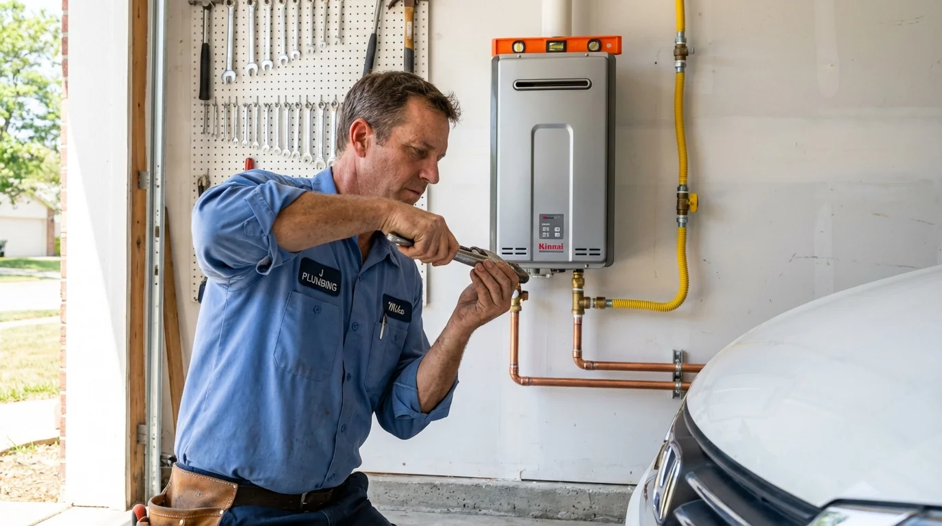 Tankless water heater installation by a Johns Plumbing LLC plumber in Rio Hondo